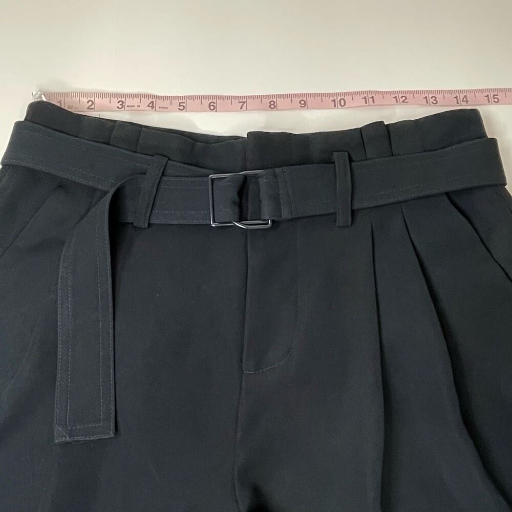 Vince Pleated Front Belted Shorts Black Size 4 - Picture 9 of 14
